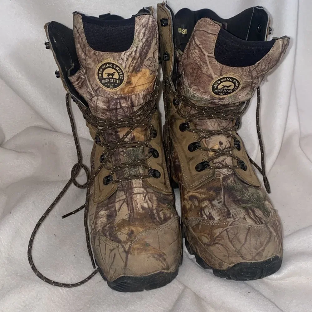 Irish Setter Red Wing Boots 9.5 Camo Waterproof hunting ultra dry 4837 scent